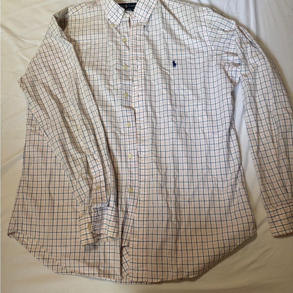 Polo by Ralph Lauren Men's White Checkered Shirt